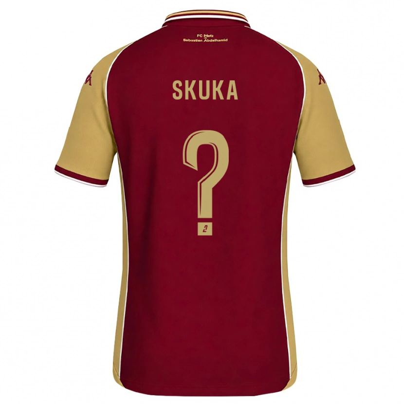 Danxen Criança Camisola Xhuliano Skuka #0 Dourado Vermelho Escuro Principal 2026/27 Camisa