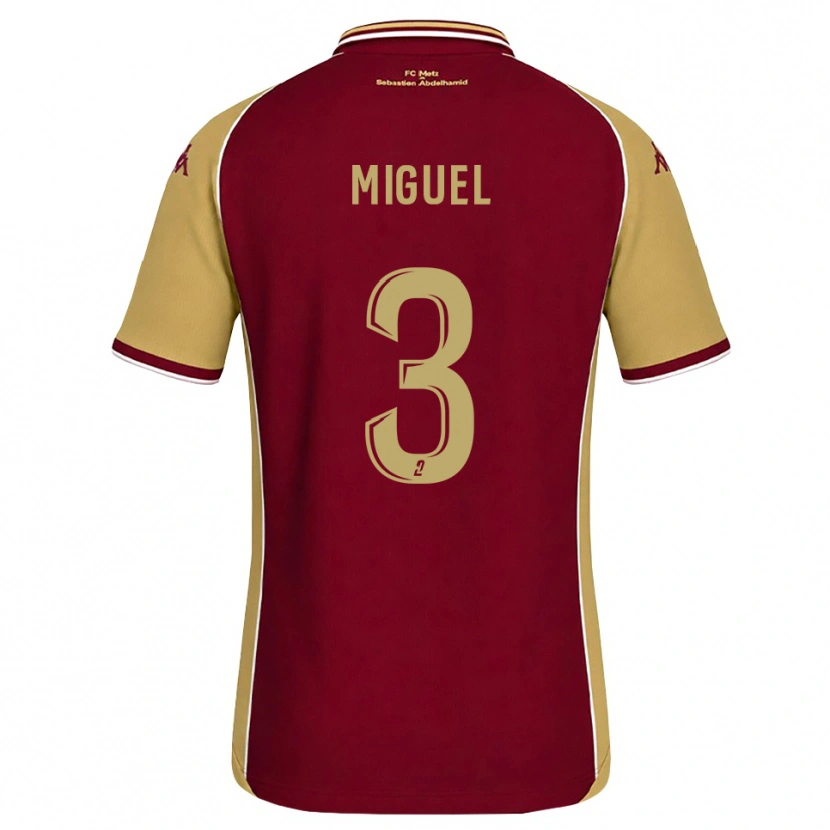 Danxen Criança Camisola Florian Miguel #3 Dourado Vermelho Escuro Principal 2026/27 Camisa