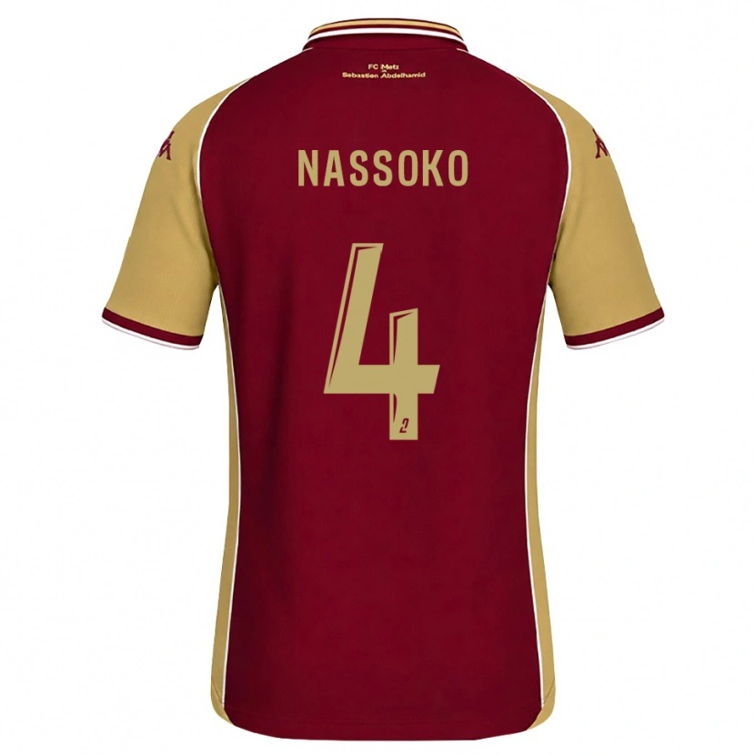 Danxen Criança Camisola Abdoulaye Nassoko #4 Dourado Vermelho Escuro Principal 2026/27 Camisa