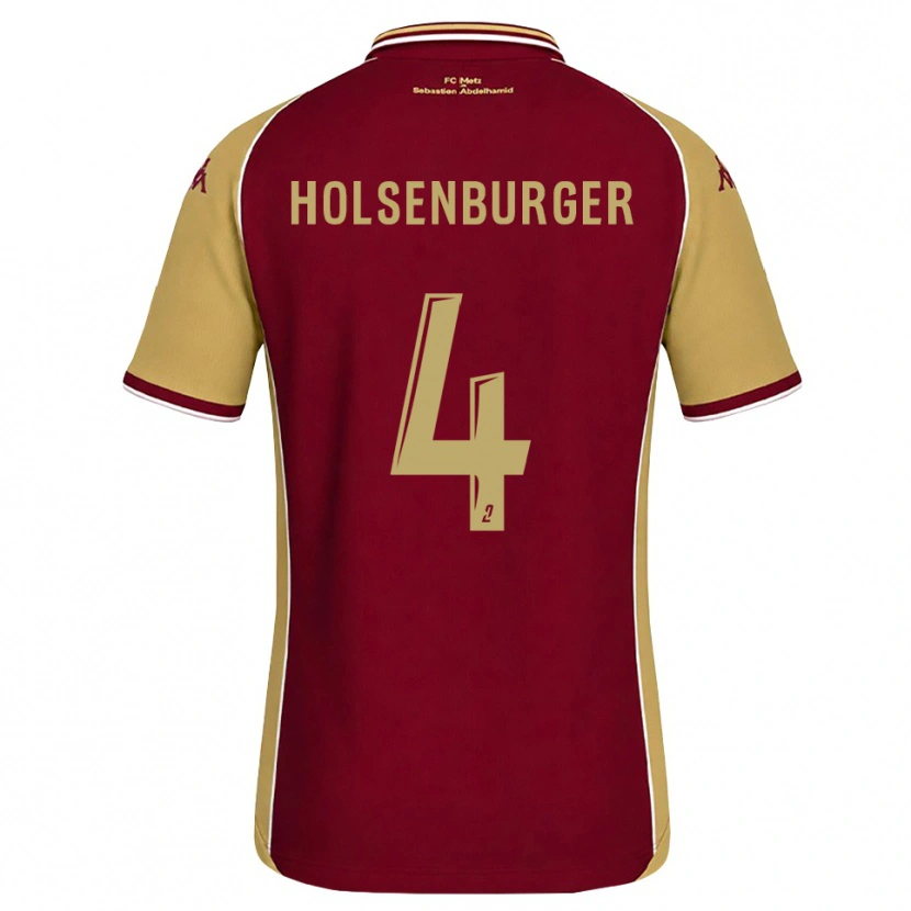Danxen Criança Camisola Ruben Holsenburger #4 Dourado Vermelho Escuro Principal 2026/27 Camisa