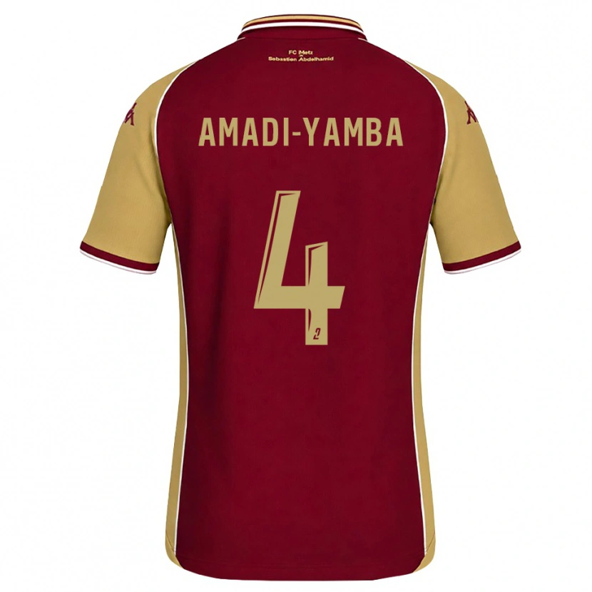 Danxen Criança Camisola Nelson Amadi-Yamba #4 Dourado Vermelho Escuro Principal 2026/27 Camisa