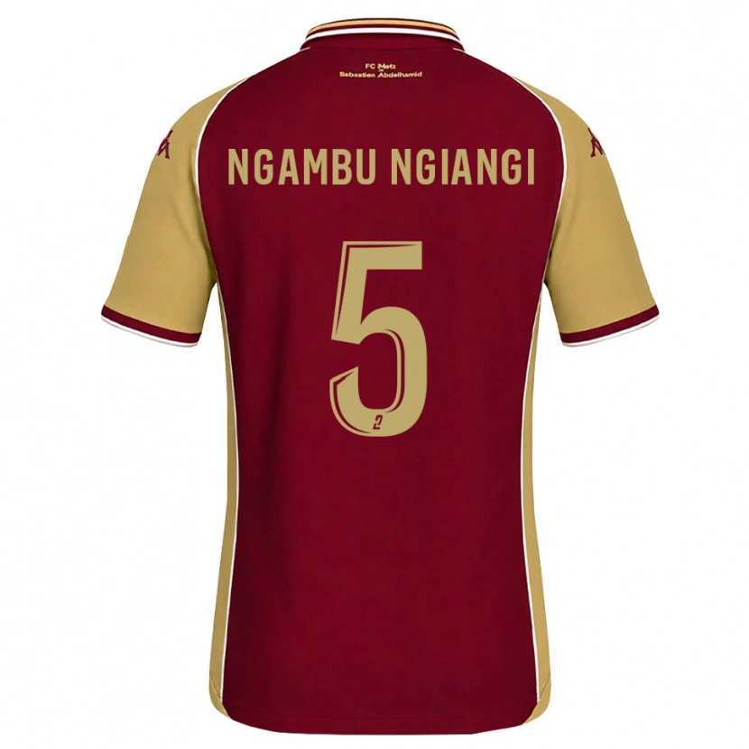 Danxen Criança Camisola Esther Ngambu Ngiangi #5 Dourado Vermelho Escuro Principal 2026/27 Camisa