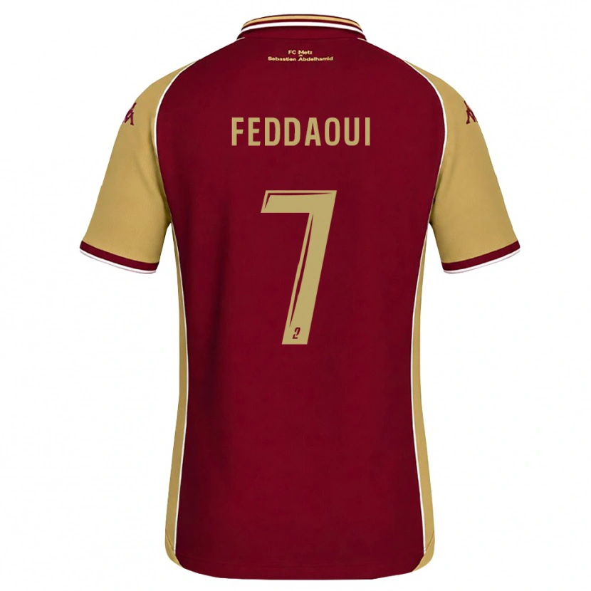 Danxen Criança Camisola Leina Feddaoui #7 Dourado Vermelho Escuro Principal 2026/27 Camisa