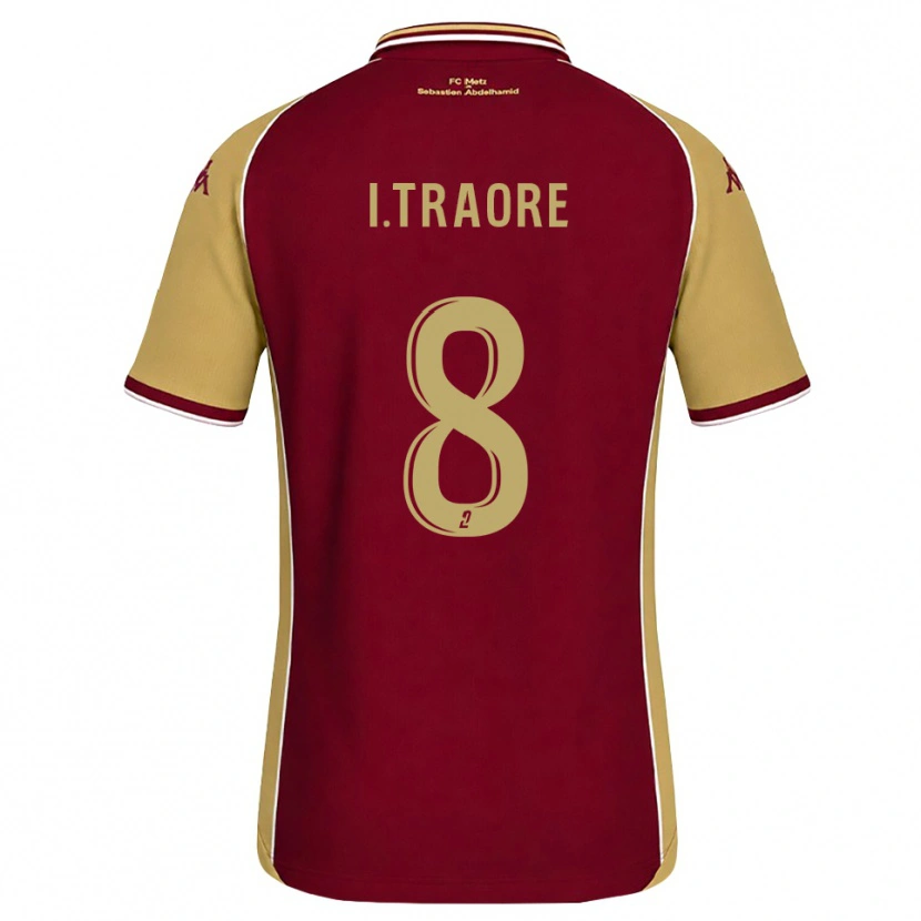 Danxen Criança Camisola Ismaël Traoré #8 Dourado Vermelho Escuro Principal 2026/27 Camisa