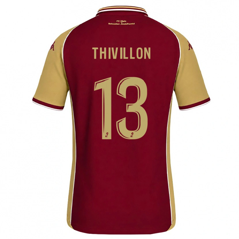 Danxen Criança Camisola Lina Thivillon #13 Dourado Vermelho Escuro Principal 2026/27 Camisa