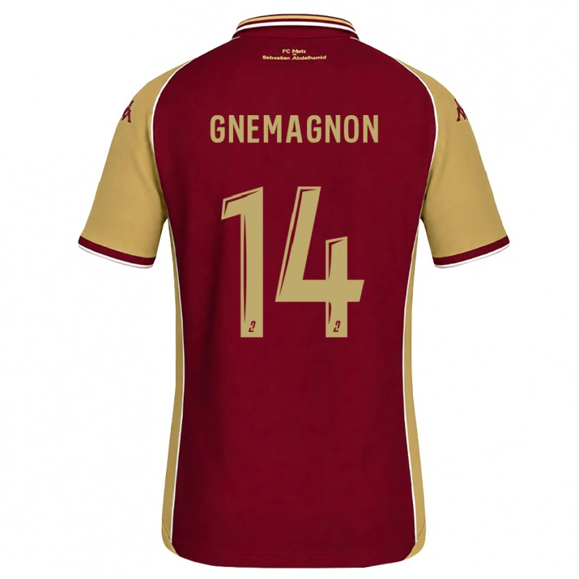 Danxen Criança Camisola Mahi Gnemagnon #14 Dourado Vermelho Escuro Principal 2026/27 Camisa