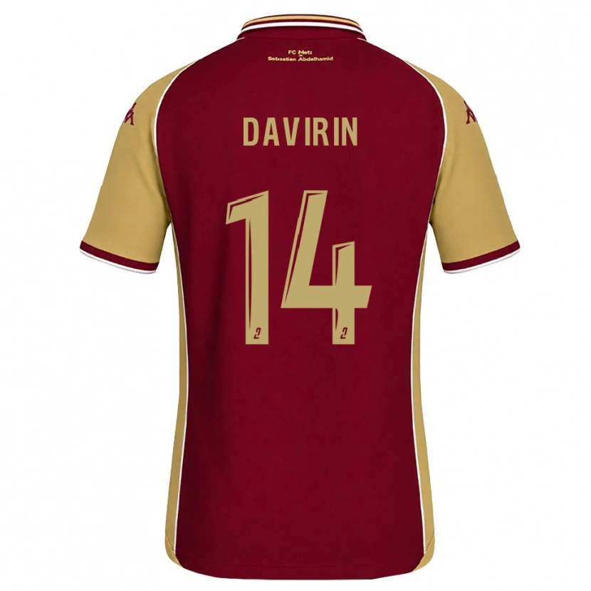 Danxen Criança Camisola Pierre-Alexandre Davirin #14 Dourado Vermelho Escuro Principal 2026/27 Camisa