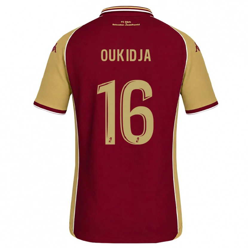 Danxen Criança Camisola Alexandre Oukidja #16 Dourado Vermelho Escuro Principal 2026/27 Camisa