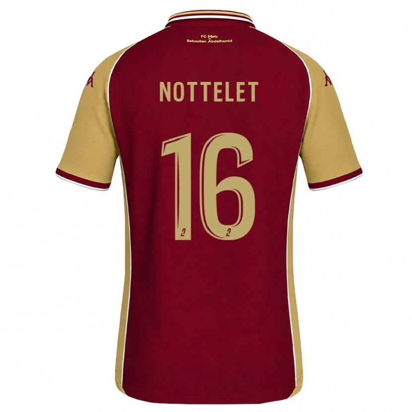 Danxen Criança Camisola Gillian Nottelet #16 Dourado Vermelho Escuro Principal 2026/27 Camisa