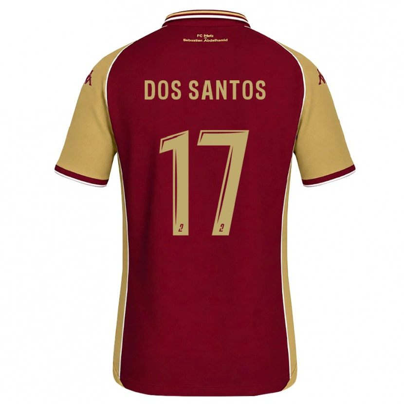 Danxen Criança Camisola Tahirys Dos Santos #17 Dourado Vermelho Escuro Principal 2026/27 Camisa