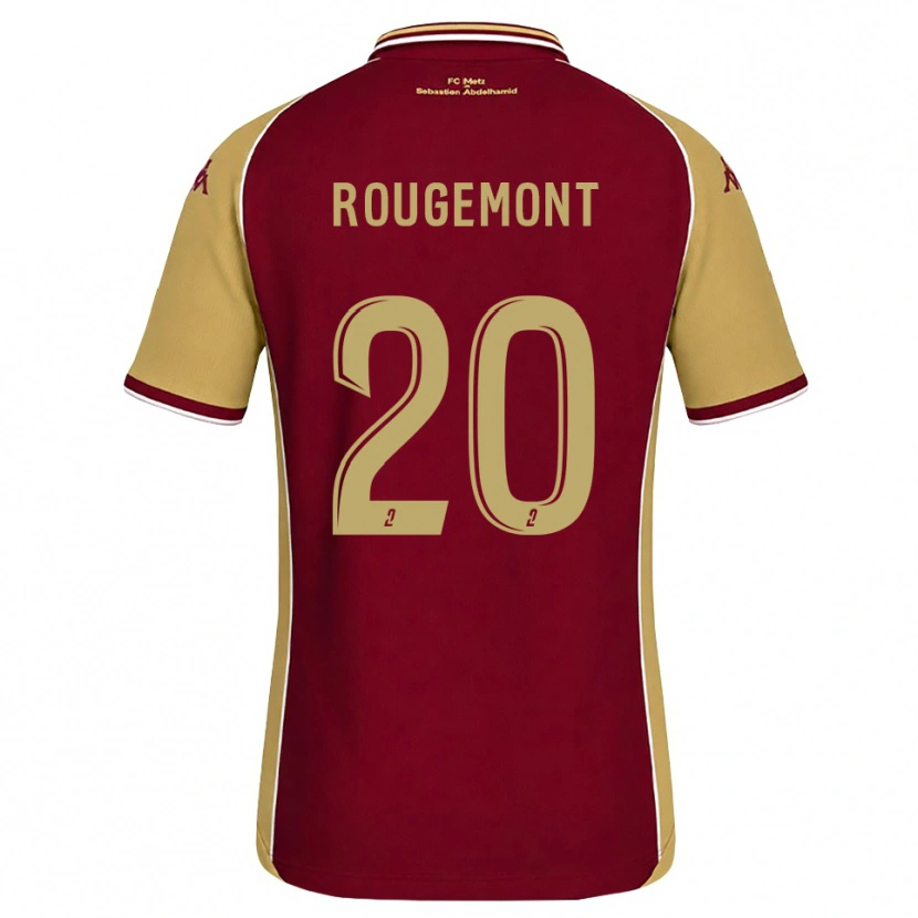 Danxen Criança Camisola Justine Rougemont #20 Dourado Vermelho Escuro Principal 2026/27 Camisa