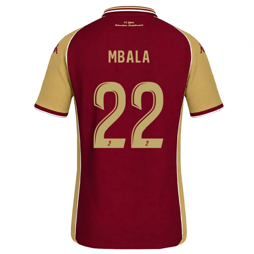 Danxen Criança Camisola Nathan Mbala #22 Dourado Vermelho Escuro Principal 2026/27 Camisa