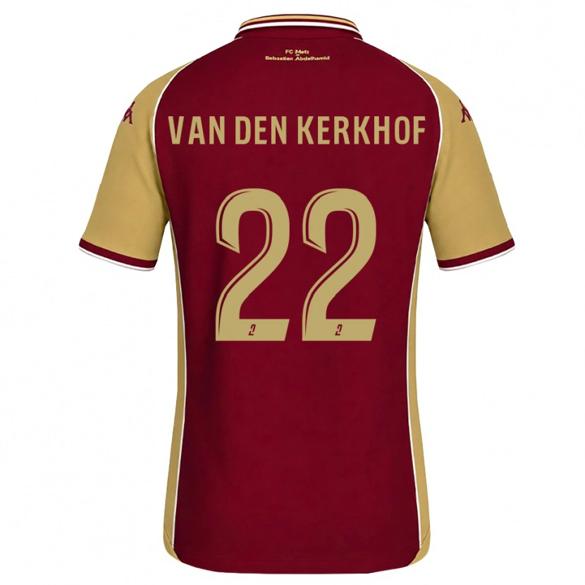 Danxen Criança Camisola Kevin Van Den Kerkhof #22 Dourado Vermelho Escuro Principal 2026/27 Camisa