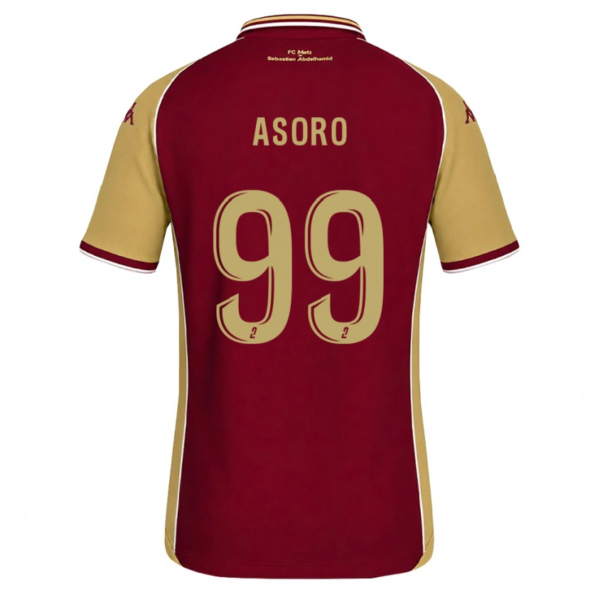 Danxen Criança Camisola Joel Asoro #99 Dourado Vermelho Escuro Principal 2026/27 Camisa
