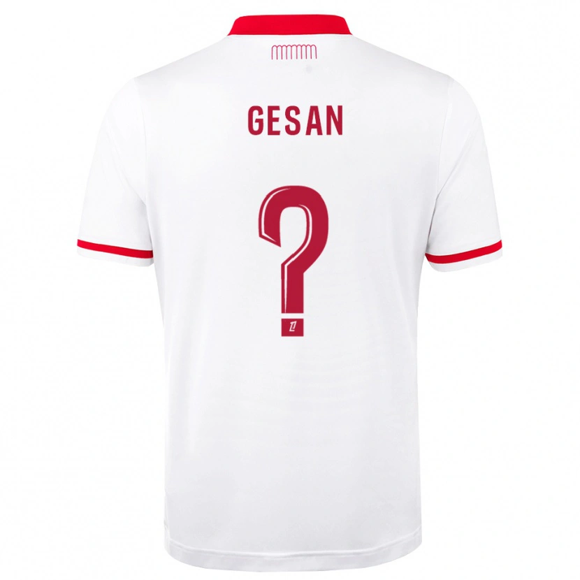 Danxen Criança Camisola Yannick Gesan #0 Vermelho Branco Principal 2026/27 Camisa