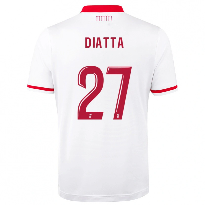 Danxen Criança Camisola Krépin Diatta #27 Vermelho Branco Principal 2026/27 Camisa
