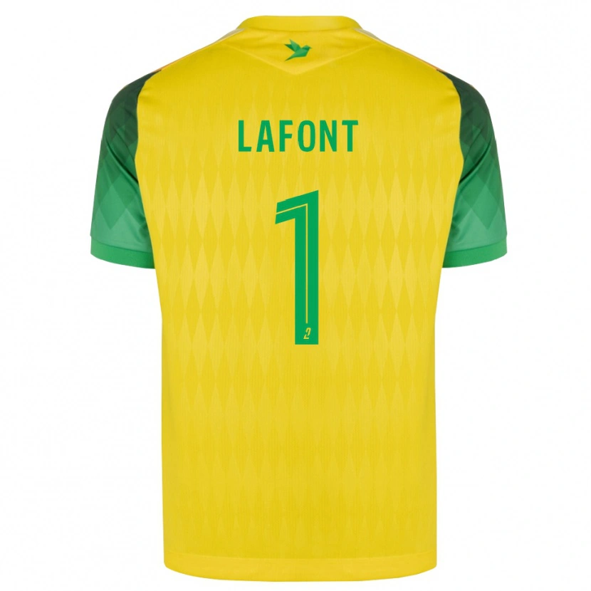 Danxen Criança Camisola Alban Lafont #1 Amarelo Verde Vermelho Principal 2026/27 Camisa