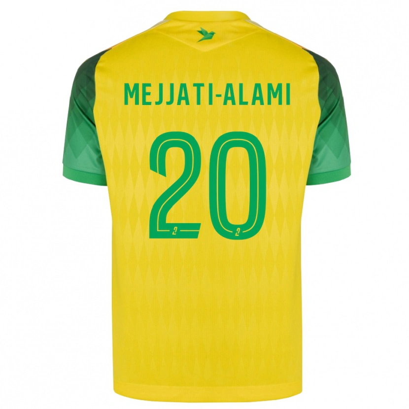 Danxen Criança Camisola Maxime Mejjati-Alami #20 Amarelo Verde Vermelho Principal 2026/27 Camisa