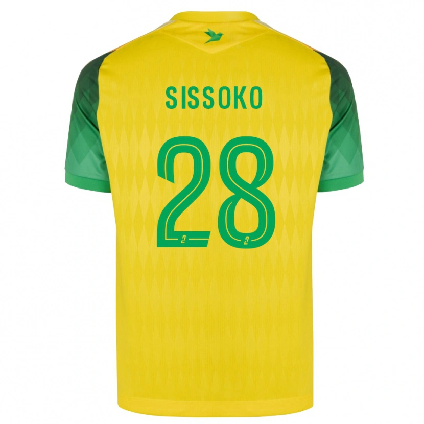 Danxen Criança Camisola Ibrahima Sissoko #28 Amarelo Verde Vermelho Principal 2026/27 Camisa