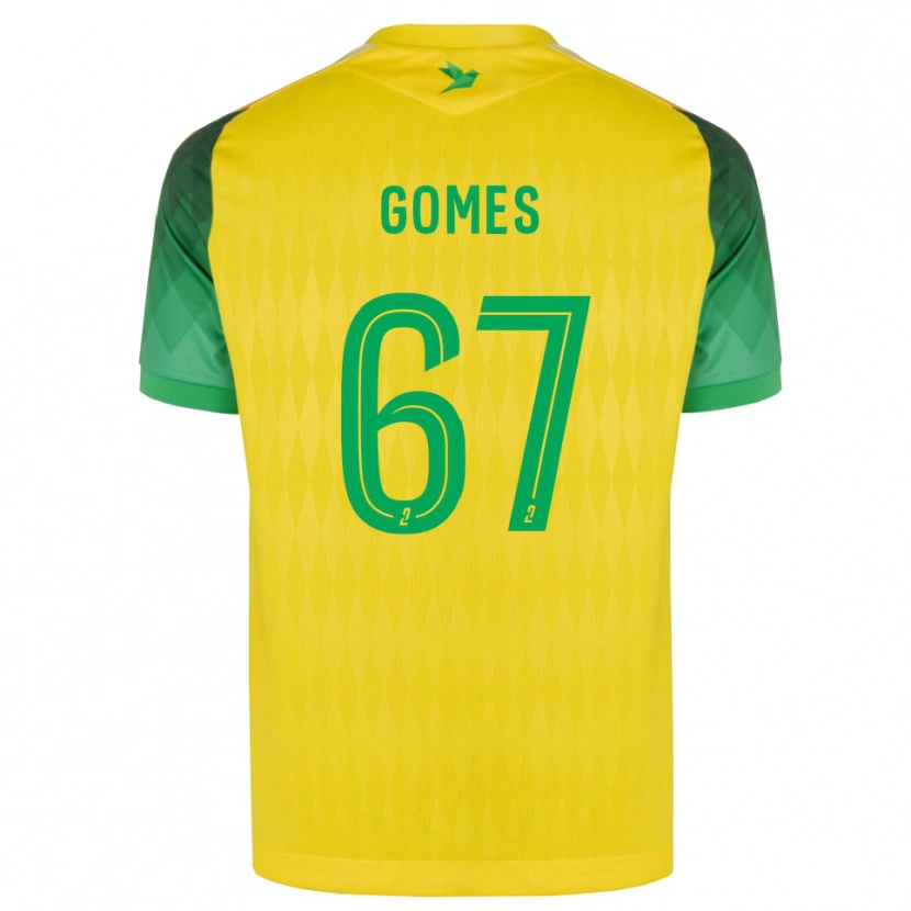 Danxen Criança Camisola Malang Gomes #67 Amarelo Verde Vermelho Principal 2026/27 Camisa
