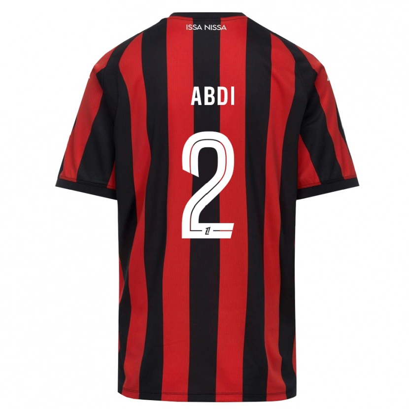 Danxen Criança Camisola Ali Abdi #2 Vermelho Preto Branco Principal 2026/27 Camisa