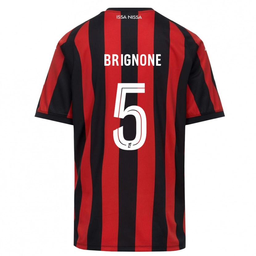 Danxen Criança Camisola Kenzo Brignone #5 Vermelho Preto Branco Principal 2026/27 Camisa