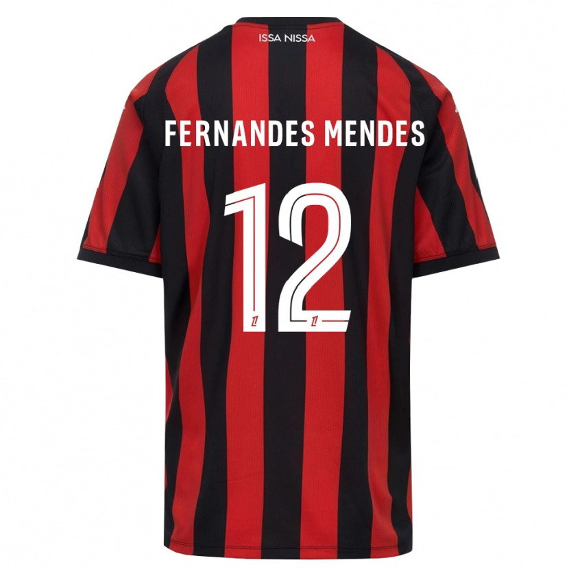 Danxen Criança Camisola Mathis Fernandes Mendes #12 Vermelho Preto Branco Principal 2026/27 Camisa
