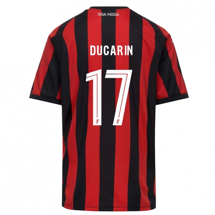 Danxen Criança Camisola Léa Ducarin #17 Vermelho Preto Branco Principal 2026/27 Camisa