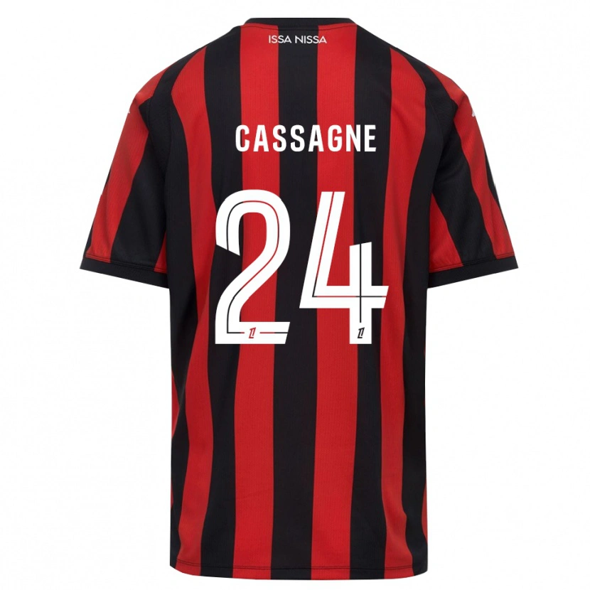 Danxen Criança Camisola Léa Cassagne #24 Vermelho Preto Branco Principal 2026/27 Camisa