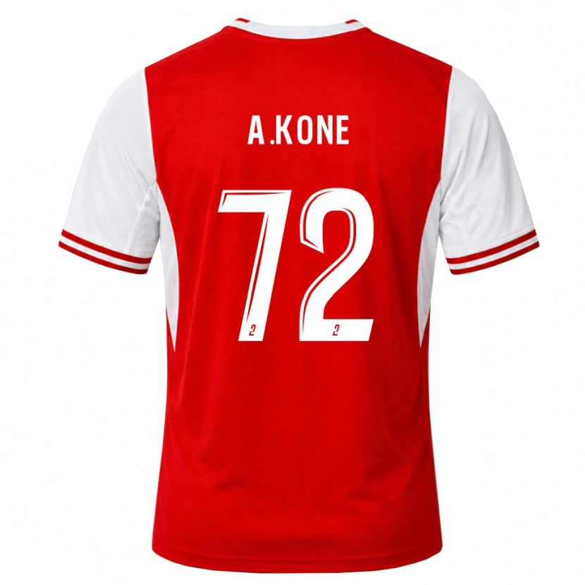 Danxen Criança Camisola Amadou Koné #72 Vermelho Branco Principal 2026/27 Camisa