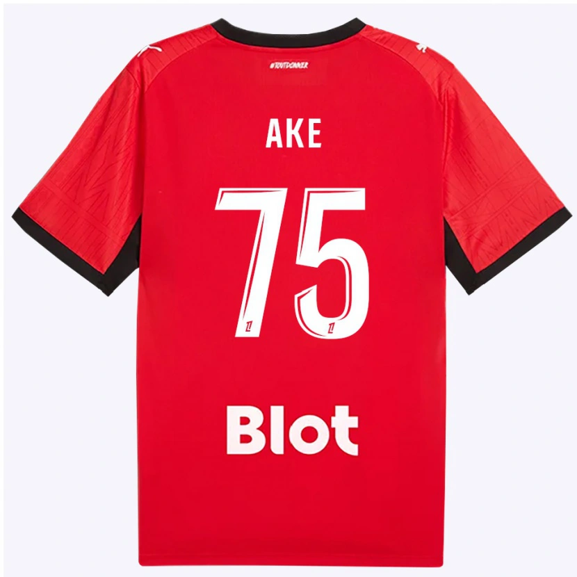 Danxen Criança Camisola Junior Ake #75 Vermelho Preto Branco Principal 2026/27 Camisa