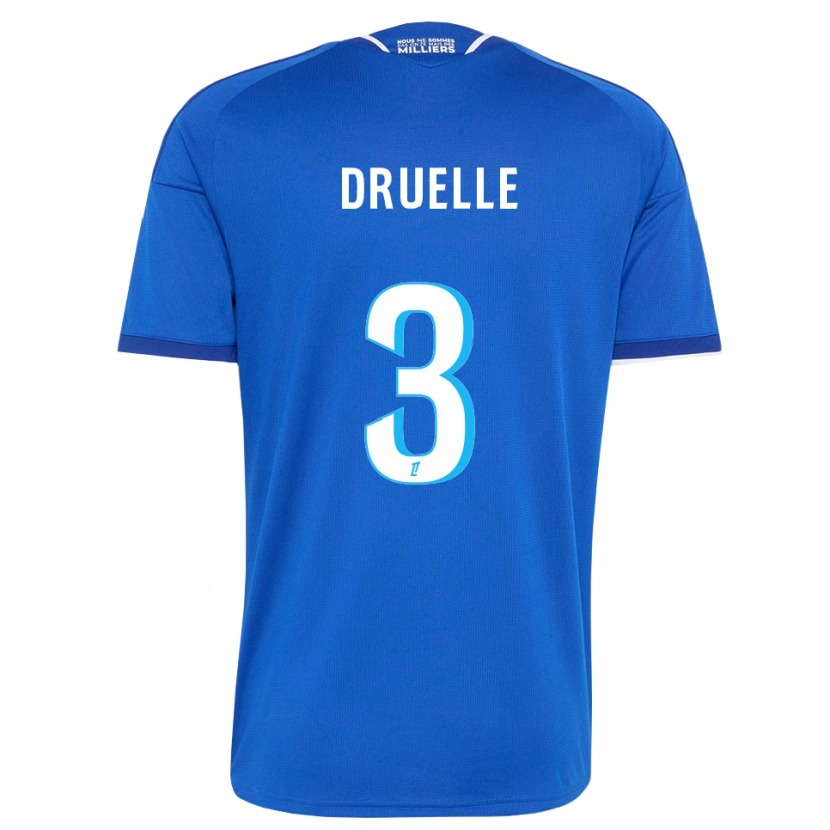 Danxen Criança Camisola Robin Druelle #3 Azul Real Branco Principal 2026/27 Camisa