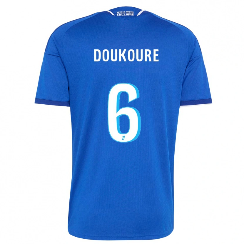 Danxen Criança Camisola Ismaël Doukouré #6 Azul Real Branco Principal 2026/27 Camisa