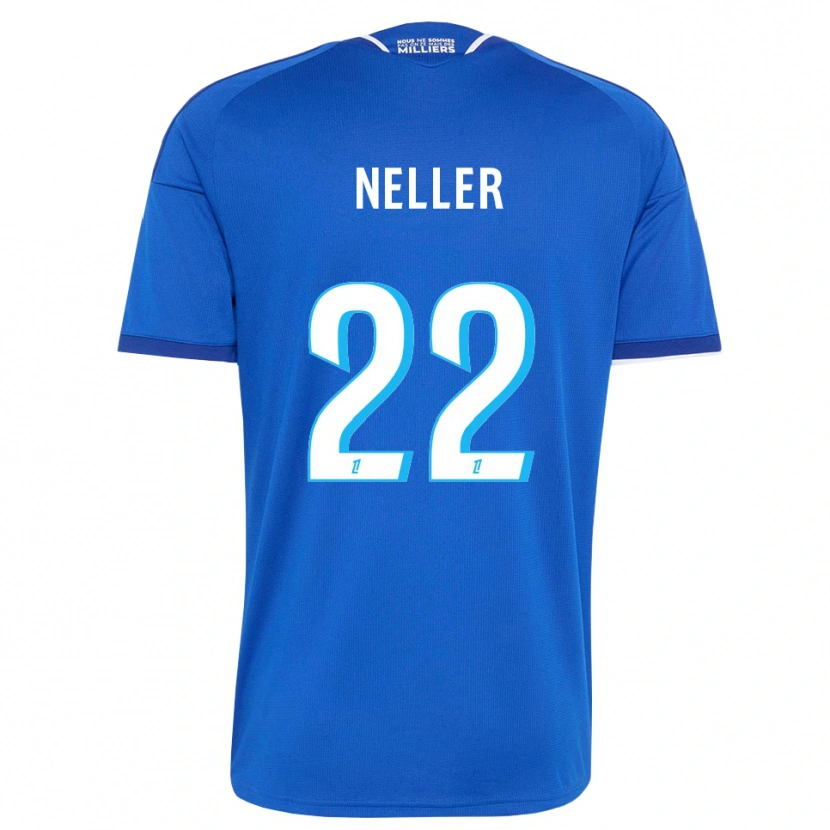 Danxen Criança Camisola Chloé Neller #22 Azul Real Branco Principal 2026/27 Camisa