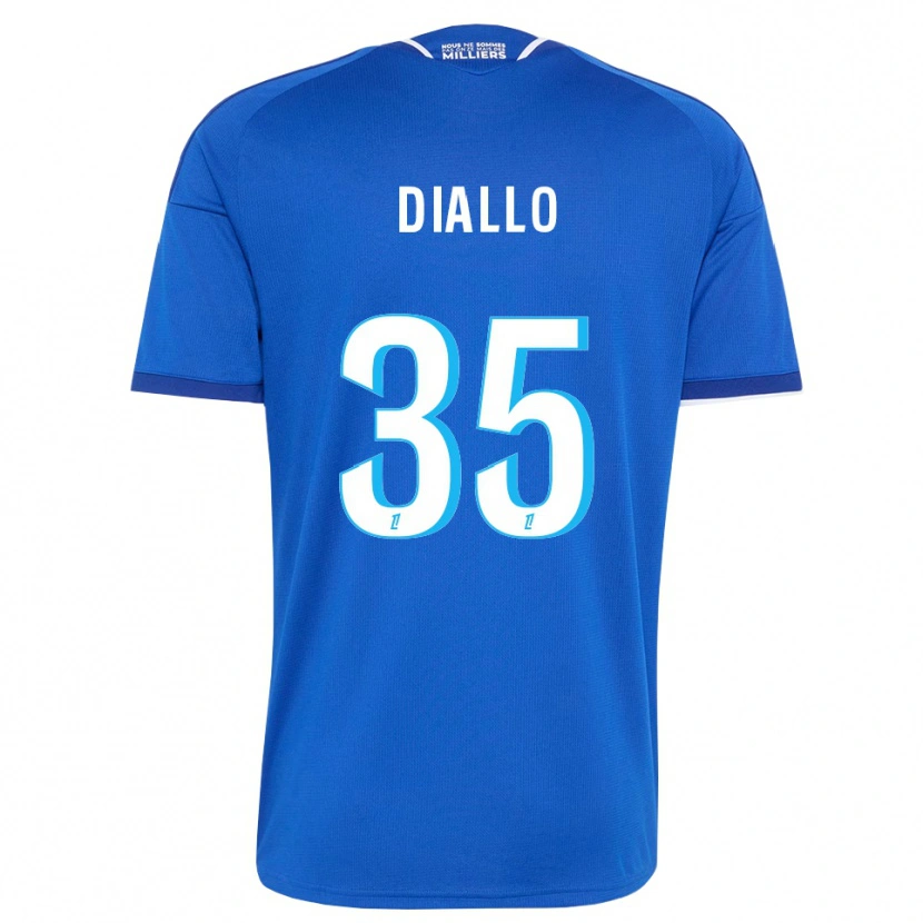 Danxen Criança Camisola Tidiane Diallo #35 Azul Real Branco Principal 2026/27 Camisa