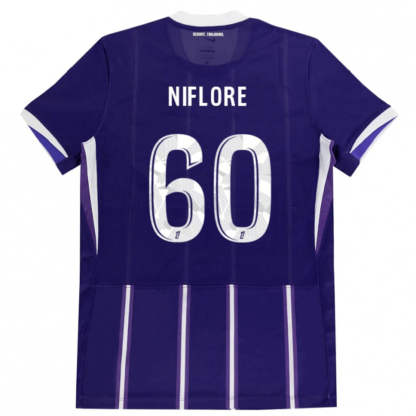 Danxen Criança Camisola Mathys Niflore #60 Roxo Branco Principal 2026/27 Camisa