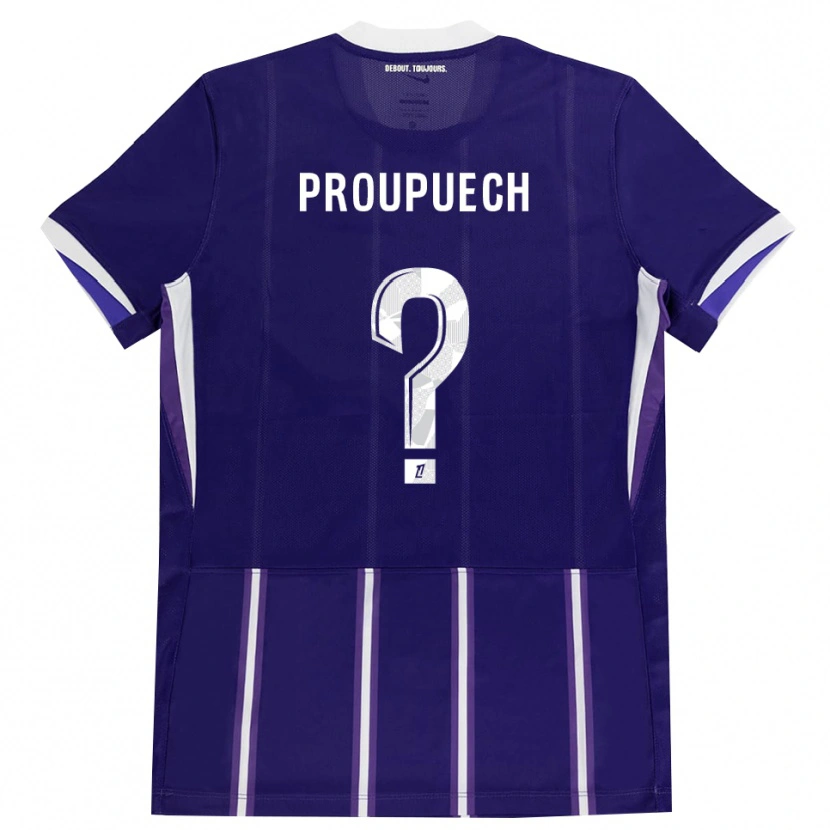 Danxen Criança Camisola Lucas Proupuech #0 Roxo Branco Principal 2026/27 Camisa