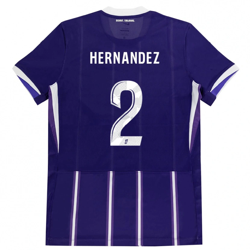 Danxen Criança Camisola Lucie Hernandez #2 Roxo Branco Principal 2026/27 Camisa