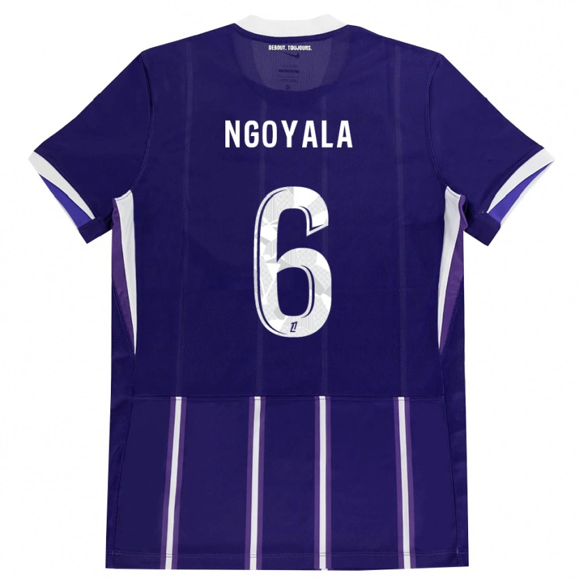 Danxen Criança Camisola Frédéric Efuele Ngoyala #6 Roxo Branco Principal 2026/27 Camisa
