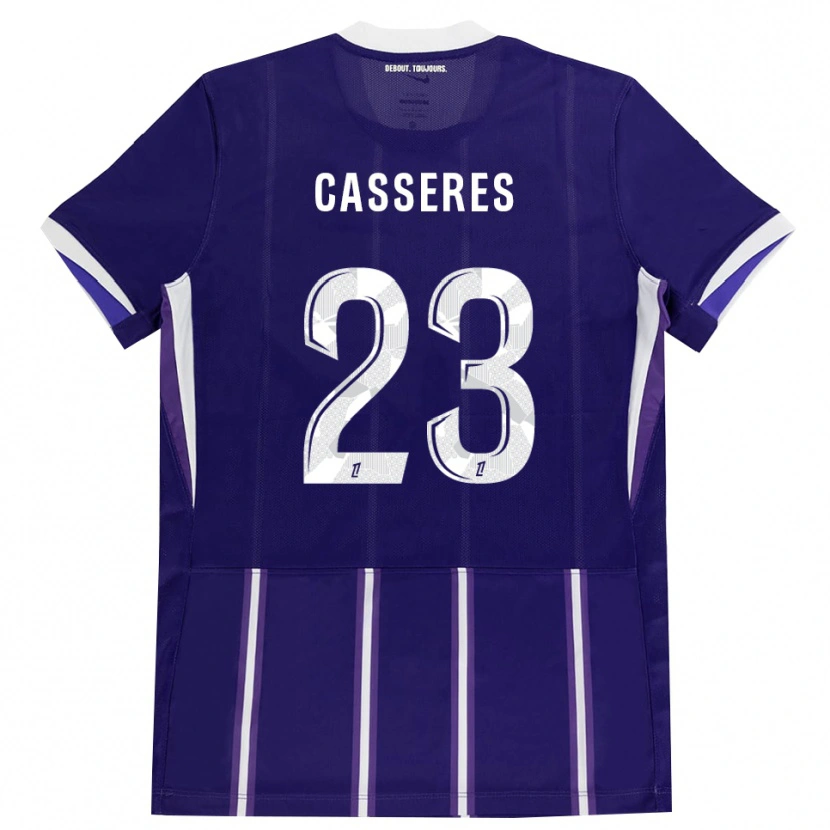 Danxen Criança Camisola Cristian Cásseres Jr. #23 Roxo Branco Principal 2026/27 Camisa