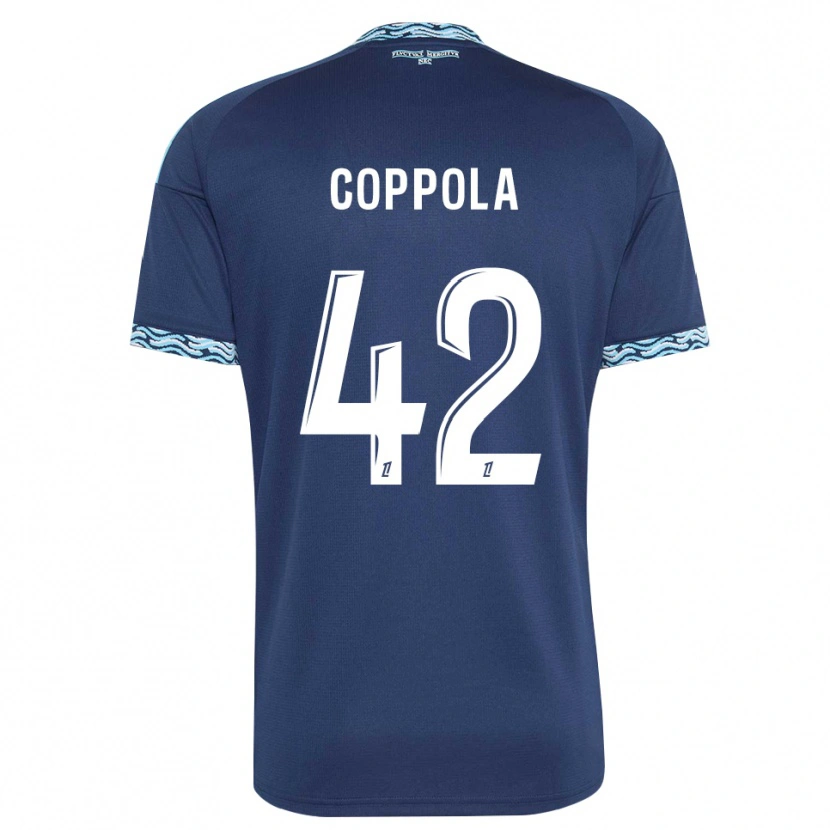 Danxen Criança Camisola Diego Coppola #42 Azul Aço Branco Principal 2026/27 Camisa