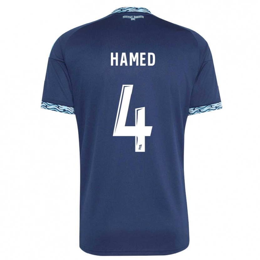 Danxen Criança Camisola Noah Hamed #4 Azul Aço Branco Principal 2026/27 Camisa