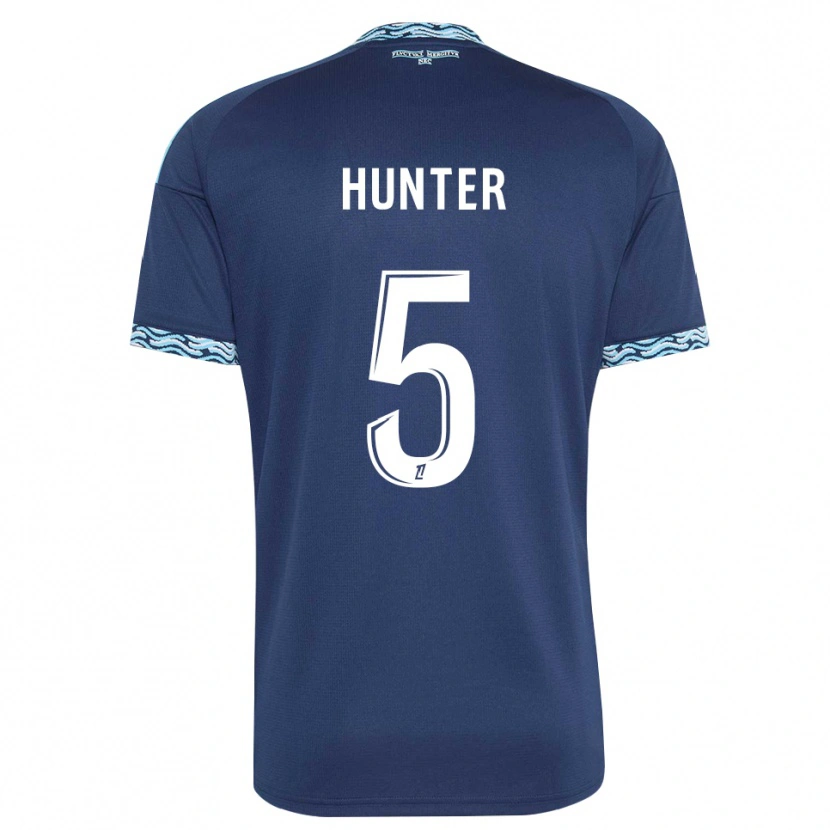 Danxen Criança Camisola Sarah Hunter #5 Azul Aço Branco Principal 2026/27 Camisa