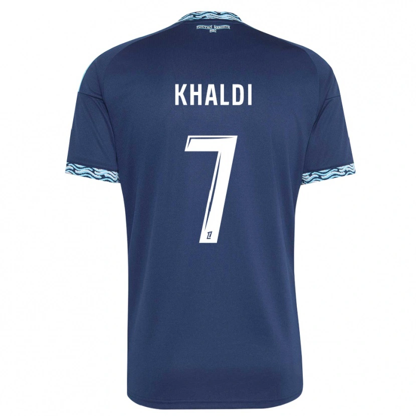 Danxen Criança Camisola Zakarya Khaldi #7 Azul Aço Branco Principal 2026/27 Camisa