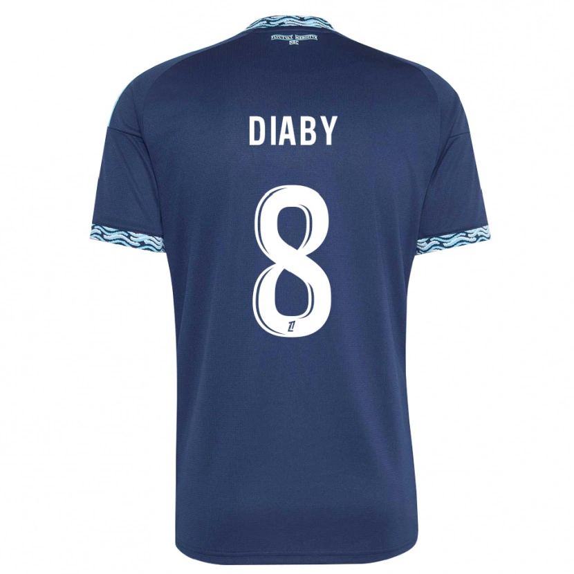 Danxen Criança Camisola Aboubakar Diaby #8 Azul Aço Branco Principal 2026/27 Camisa