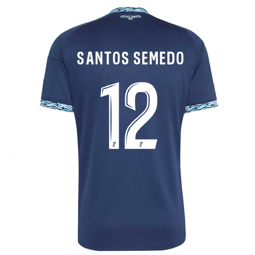 Danxen Criança Camisola Ilyes Dos Santos Semedo #12 Azul Aço Branco Principal 2026/27 Camisa