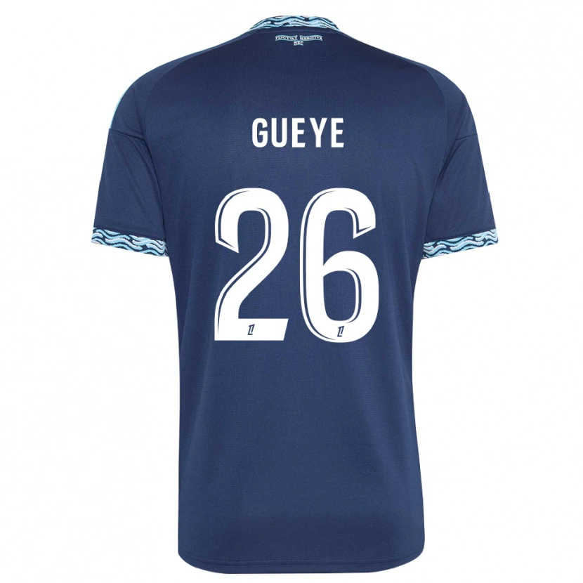 Danxen Criança Camisola Lamine Gueye #26 Azul Aço Branco Principal 2026/27 Camisa