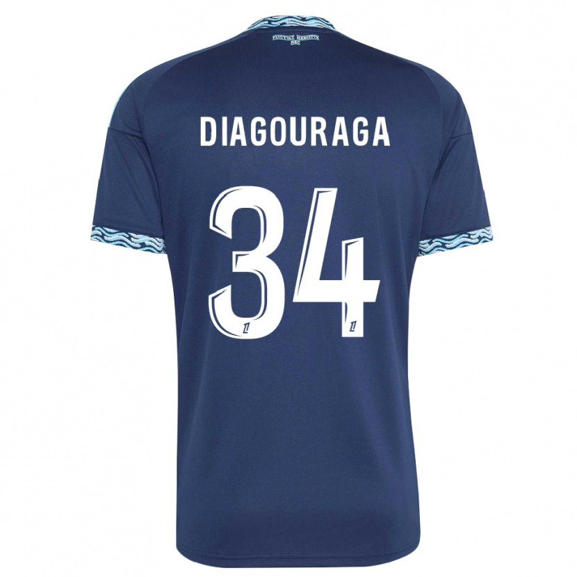 Danxen Criança Camisola Djibril Diagouraga #34 Azul Aço Branco Principal 2026/27 Camisa