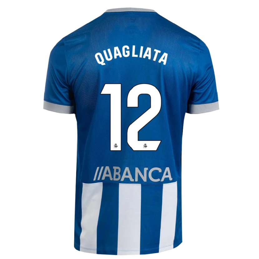 Danxen Criança Camisola Giacomo Quagliata #12 Azul Cinza Branco Principal 2026/27 Camisa