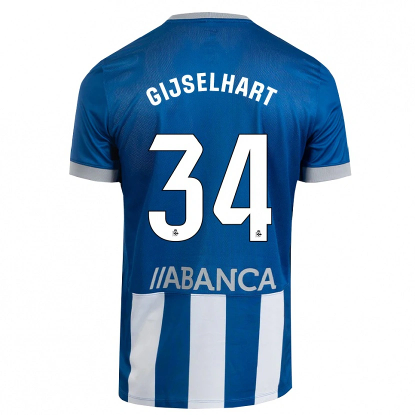 Danxen Criança Camisola Teun Gijselhart #34 Azul Cinza Branco Principal 2026/27 Camisa